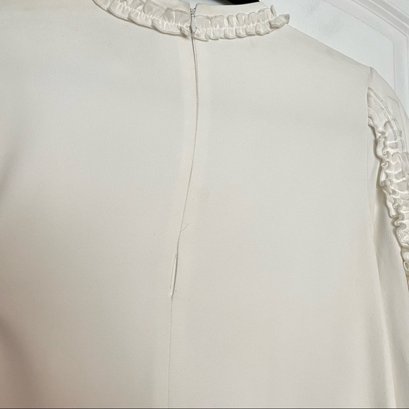 Alexis Marianne Dress in Ivory ruffle tiered sleeve high neck medium m - Picture 5 of 11